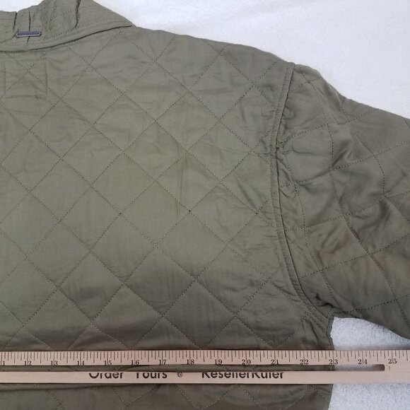 NEW Billabong Size L Piece Out quilted belted longline Jacket in Sage Green - Picture 13 of 13